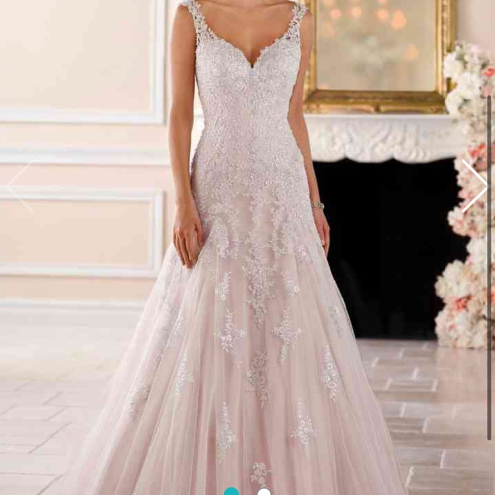 Stella York White and Cream Wedding Dress